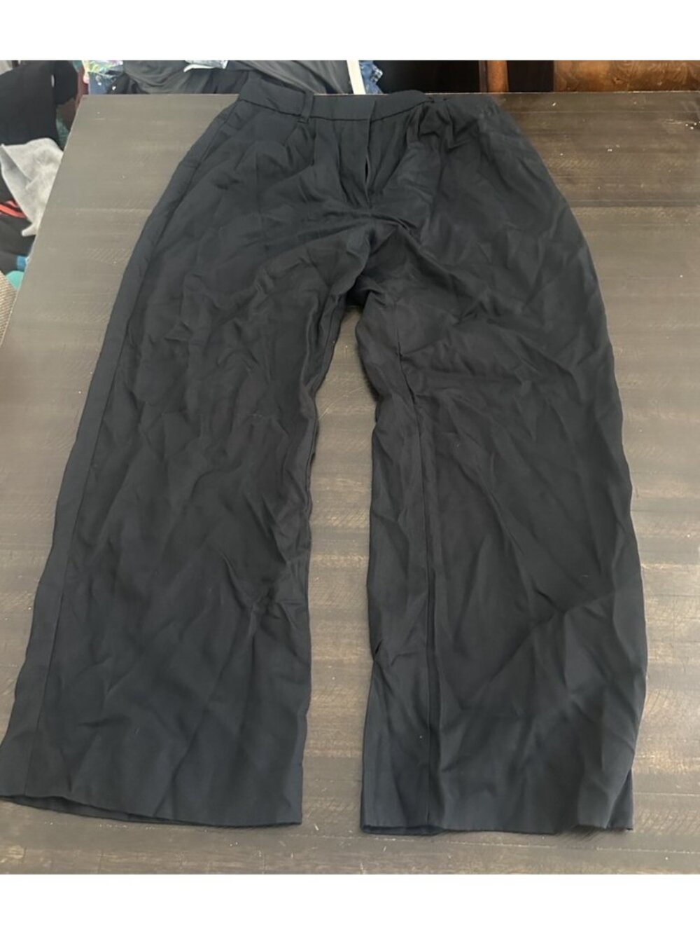 Women’s Abercrombie & Fitch Black Wide Leg Pants Size Medium Short NWT - Picture 2 of 6